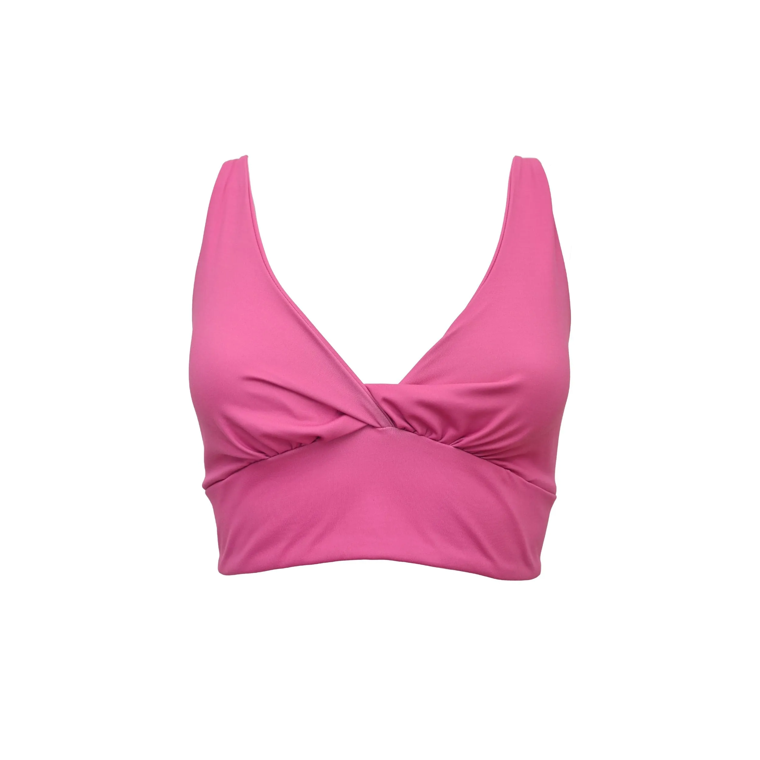 Ada Organic Cotton Twist Around Sports Bra - Pink Aster