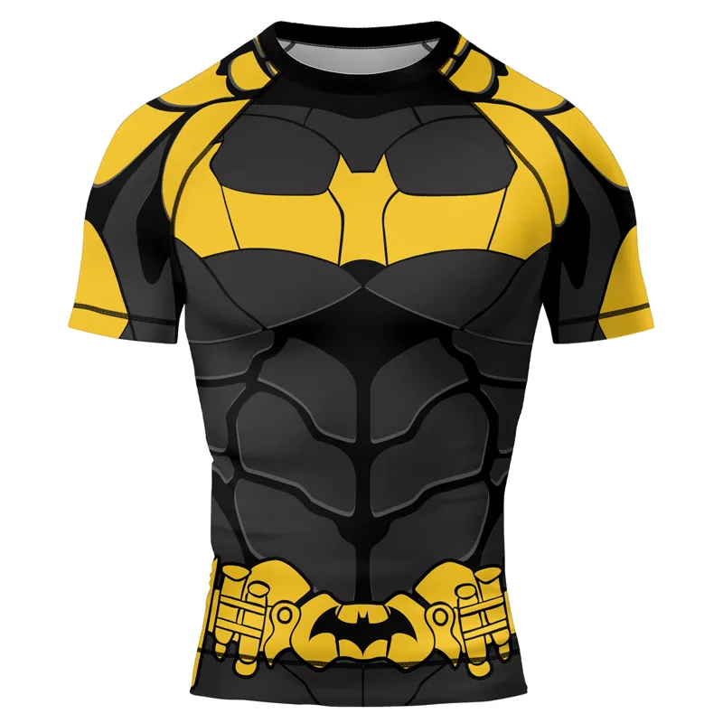 Batman's Yellow Bat Armor Men's Short Sleeve Rash Guard
