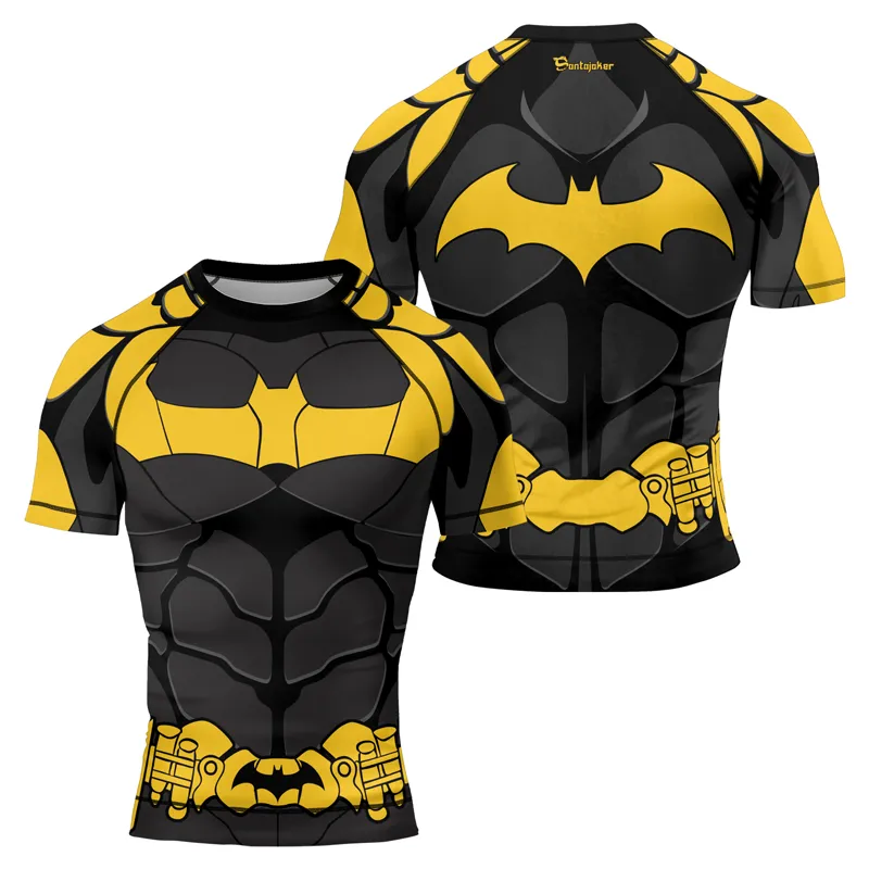 Batman's Yellow Bat Armor Men's Short Sleeve Rash Guard