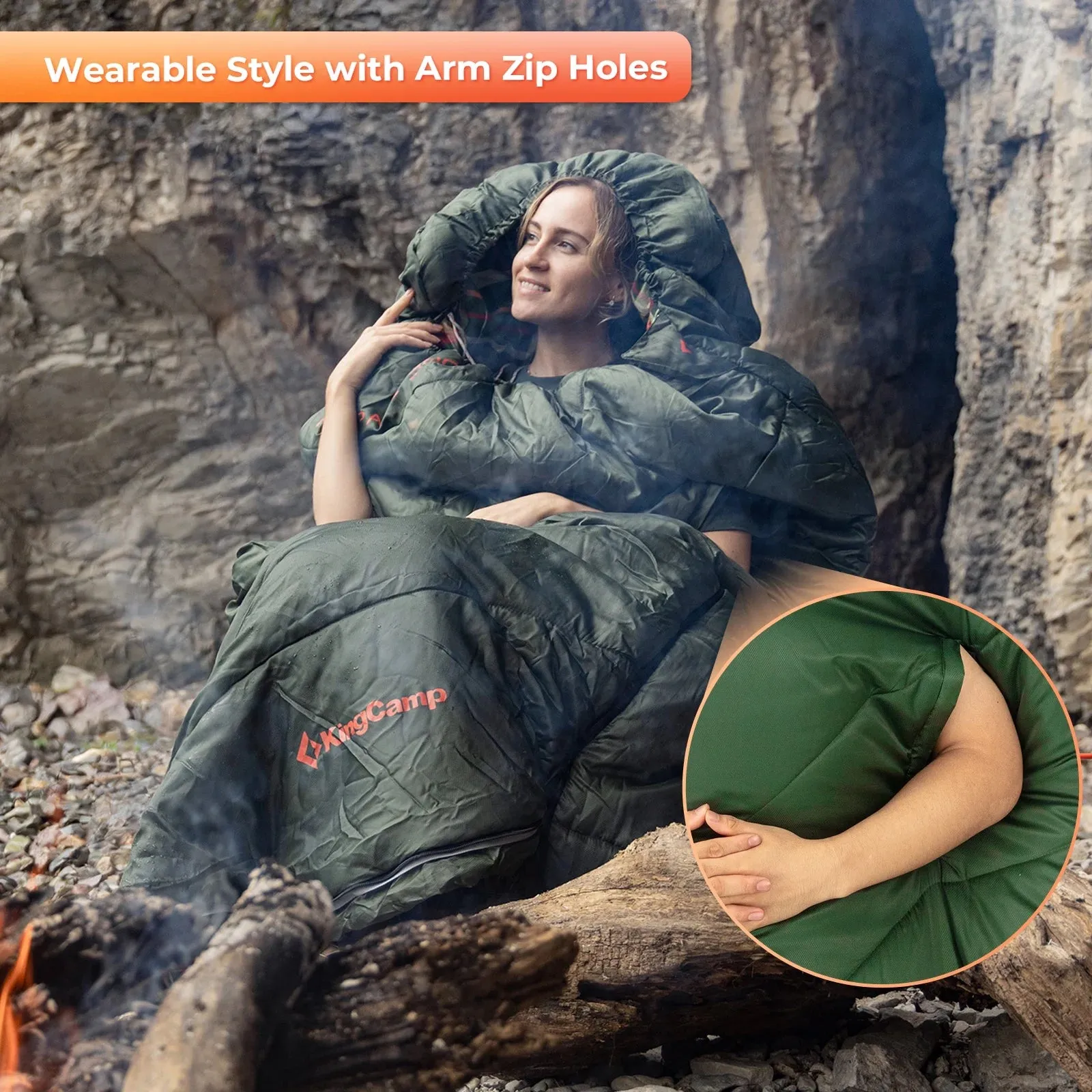 Kingcamp Cotton Flannel Sleeping Bag, Oversized