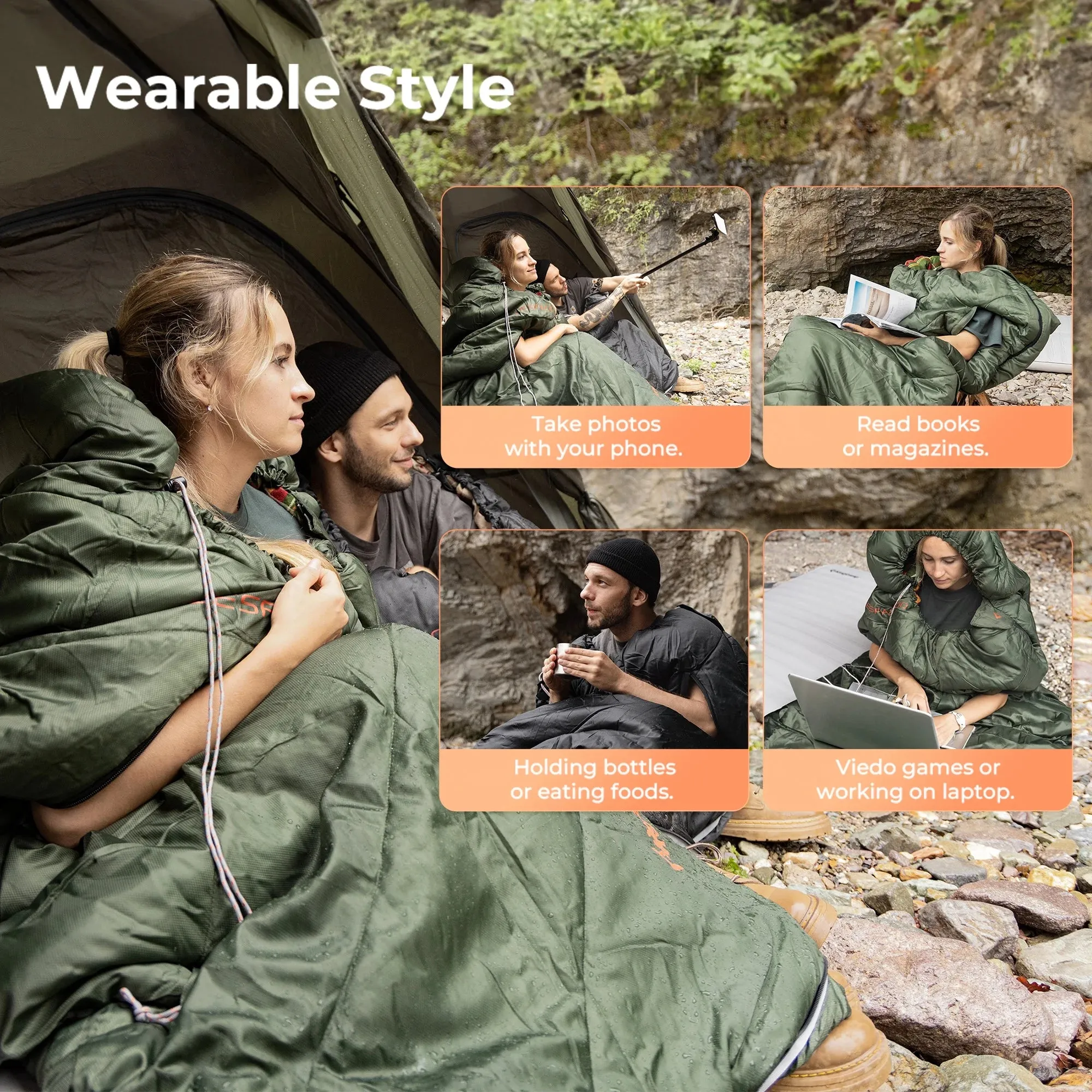 Kingcamp Cotton Flannel Sleeping Bag, Oversized