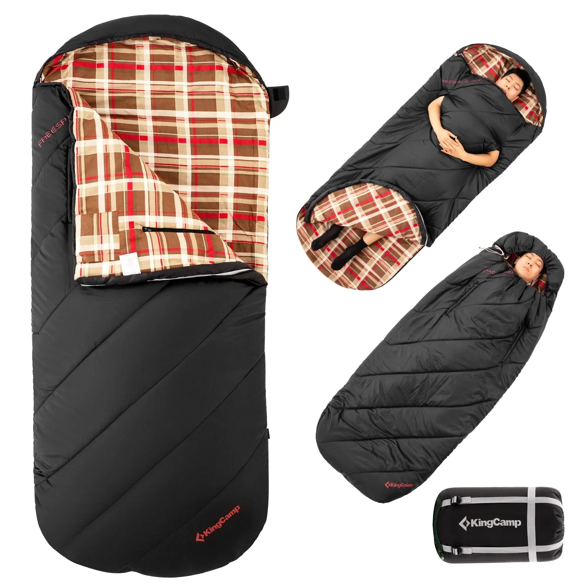 Kingcamp Cotton Flannel Sleeping Bag, Oversized