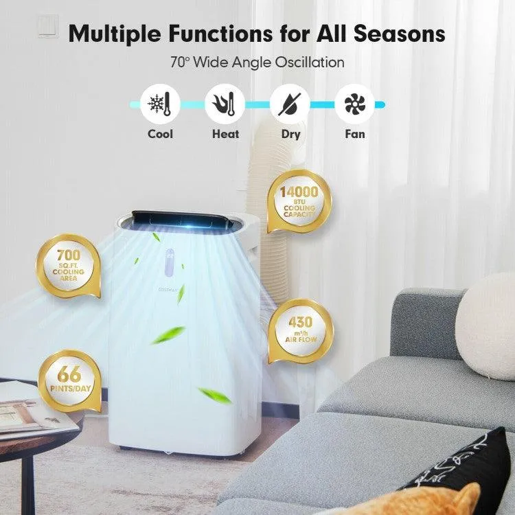 Portable Air Conditioner FP10116US-WH with APP and WiFi Control,14000 BTU