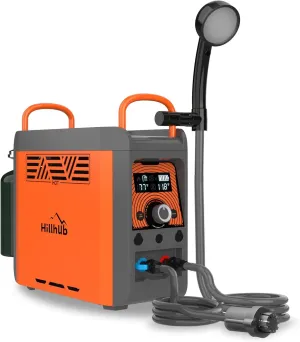 Portable Propane Water Heater with Water Pump&Showerhead,Instant Hot Water Heater with Built-In Battery for Showering&Cleaning,Outdoor